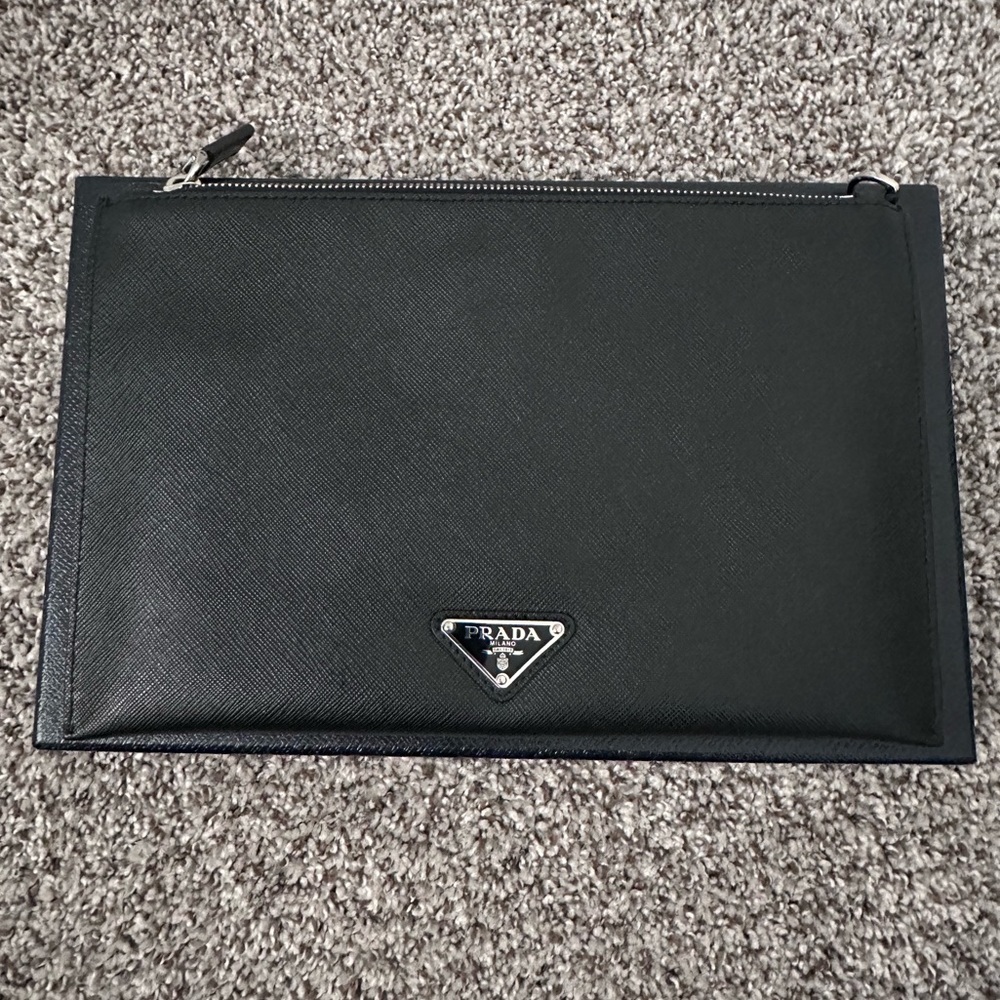 PRADA Saffiano Leather Clutch with Box; EUC - Picture 8 of 16